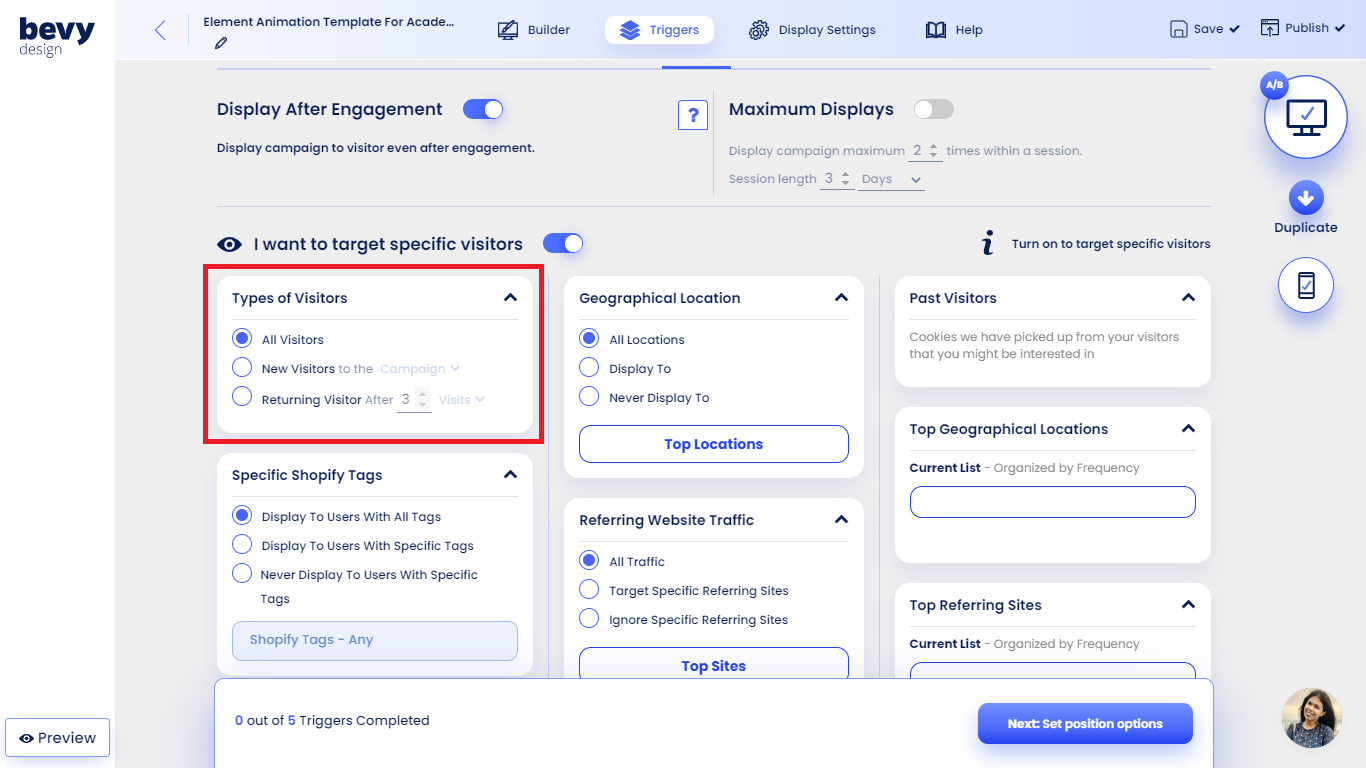 targeting_visitor_type Screenshot of Visitor Targeting