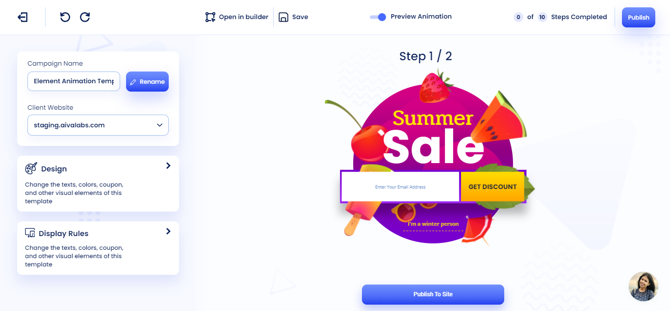 Smart Setup screenshot of Bevy Design's smart setup
