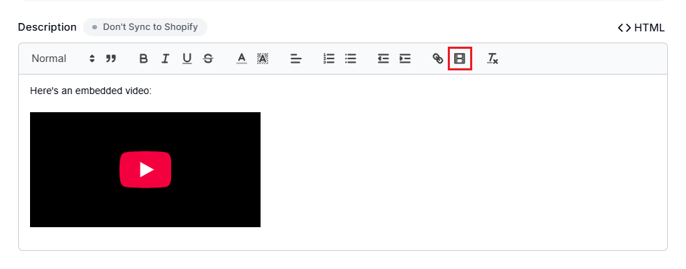 Screenshot of Smart Collections Builder Rich Text Editor-Video